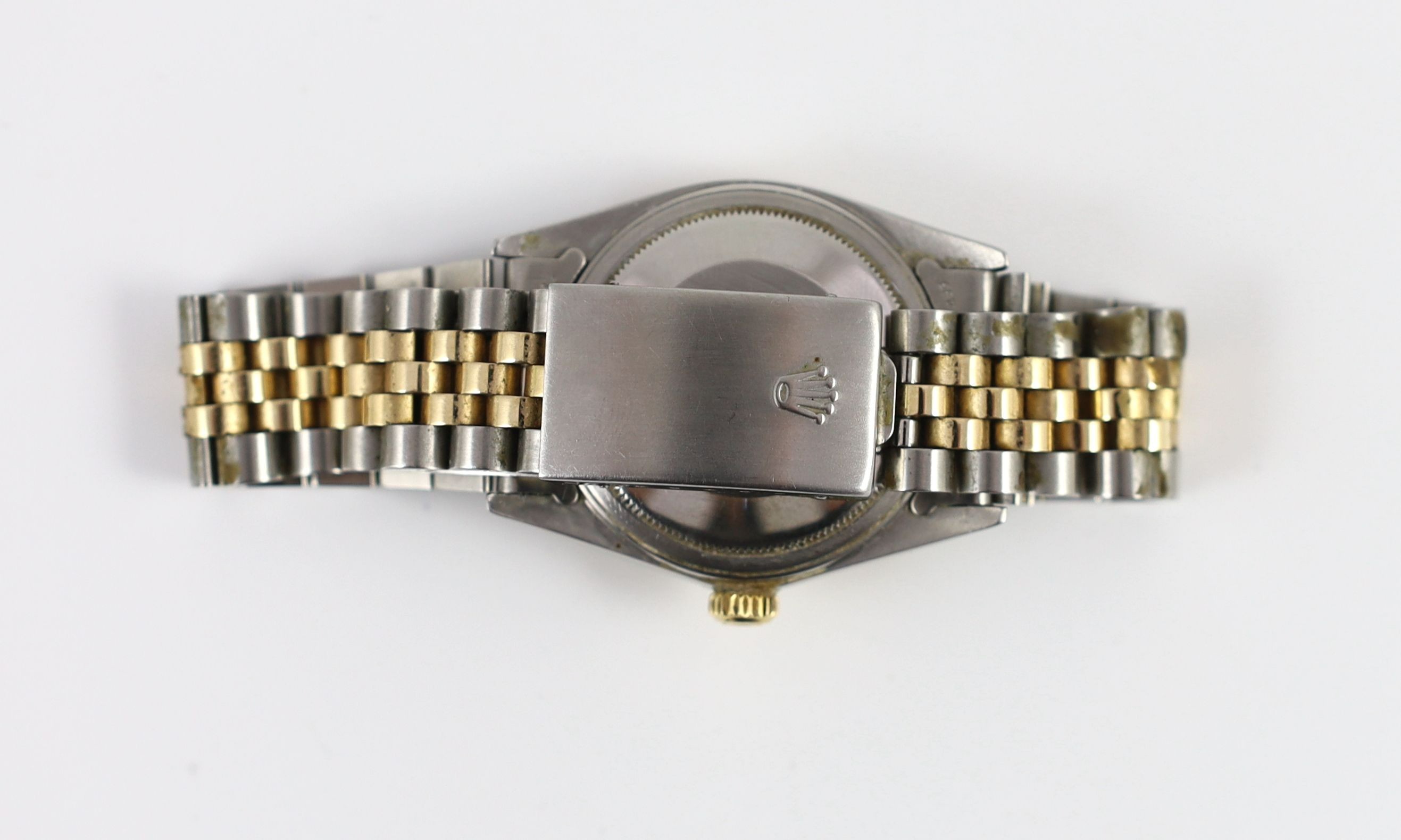 A gentleman's early 1980's steel and gold Rolex Oyster Perpetual Datejust wrist watch, on a steel and gold Rolex bracelet